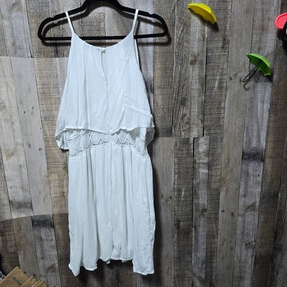 Earthbound Trading Company Embroidered White Mini Shift Dress - Picture 3 of 6